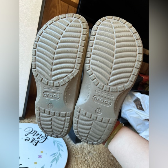 Crocs Classic Fleece Lined Clogs Mens Size 11 M Fuzzy Olive Green - Picture 9 of 16